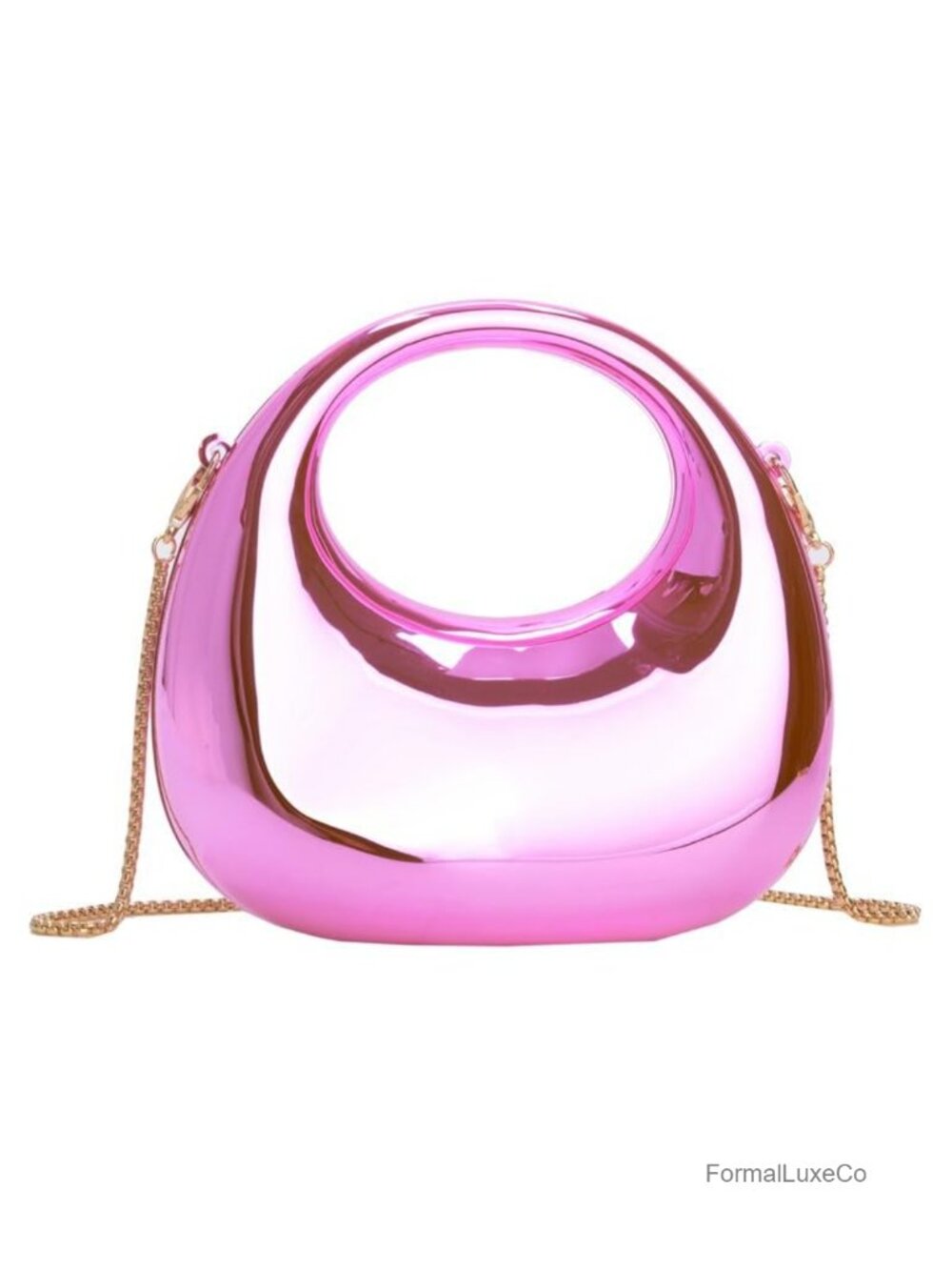 Acrylic Crescent Clutch Evening Bag with Detachable Chain